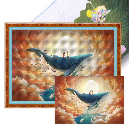 Big Fish Begonia - 11CT Stamped Cross Stitch 65*50CM(Joy Sunday)