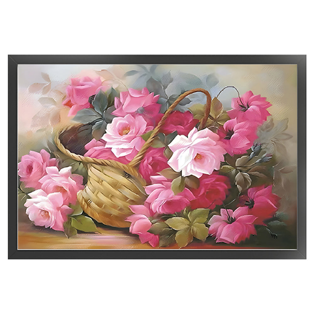 A Basket Of Roses - 11CT Stamped Cross Stitch 74*53CM(Joy Sunday)