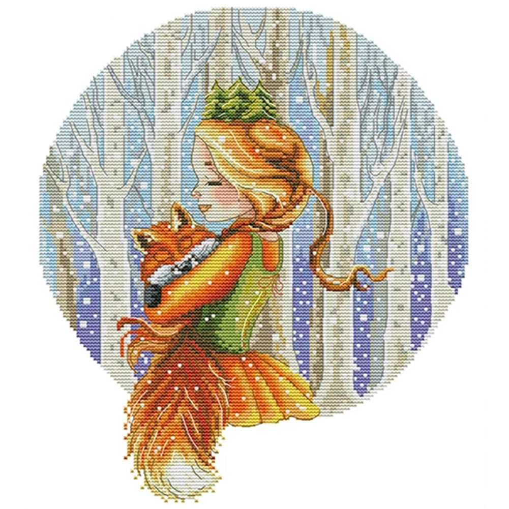 Forest Princess - 14CT Stamped Cross Stitch 33*37CM(Joy Sunday)