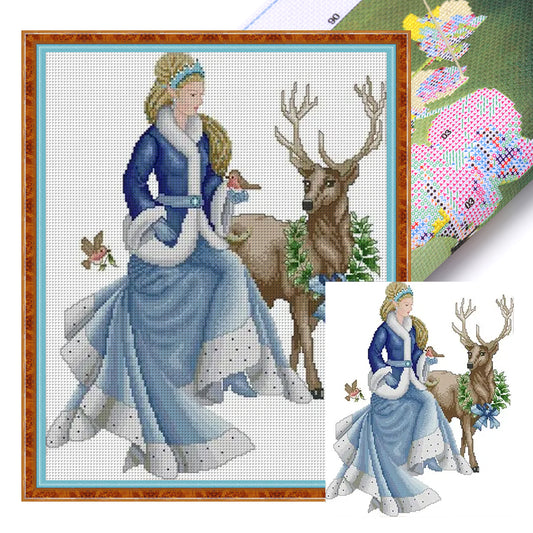 Fairy Tale In Winter - 14CT Stamped Cross Stitch 38*46CM(Joy Sunday)