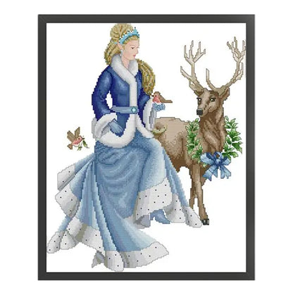 Fairy Tale In Winter - 14CT Stamped Cross Stitch 38*46CM(Joy Sunday)