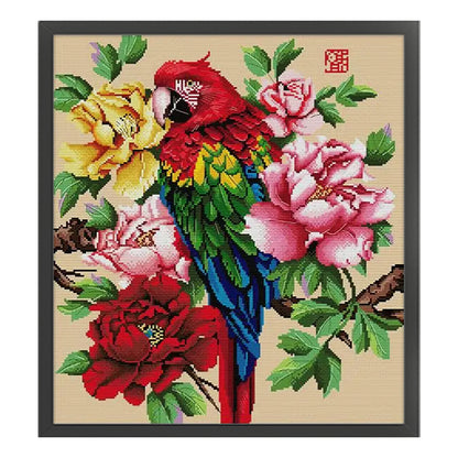 Splendid Parrot - 14CT Stamped Cross Stitch 43*47CM(Joy Sunday)