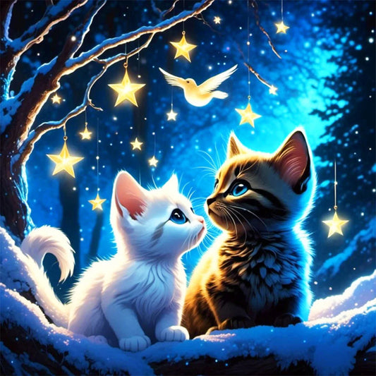 Star Cat - Full Round Drill Diamond Painting 50*50CM