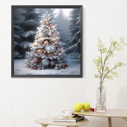 Christmas Tree In Winter Snow - Full Round Drill Diamond Painting 30*30CM