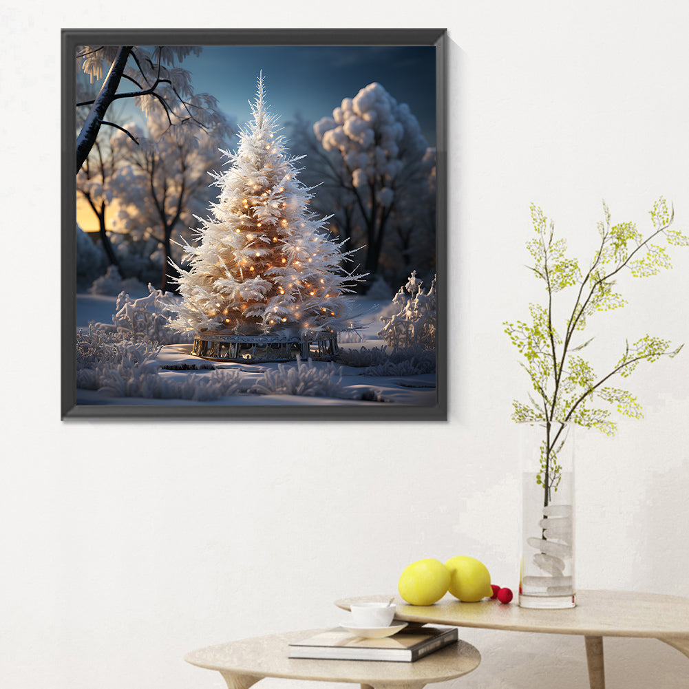 Christmas Tree In Winter Snow - Full Round Drill Diamond Painting 30*30CM