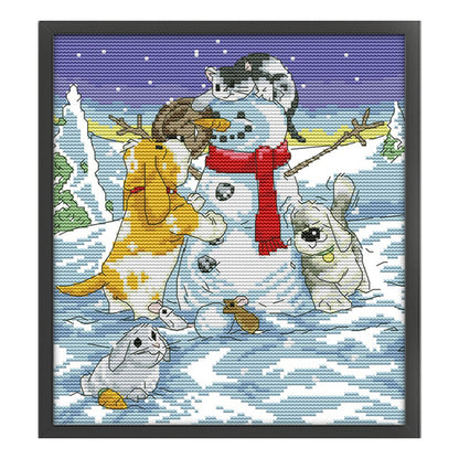 Christmas Companion - 14CT Stamped Cross Stitch 26*28CM