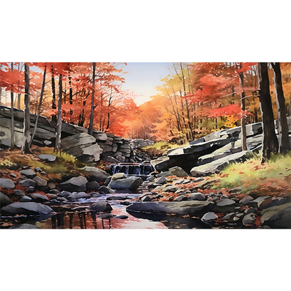 Flowing Water Stone Forest - Full Round Drill Diamond Painting 70*40CM