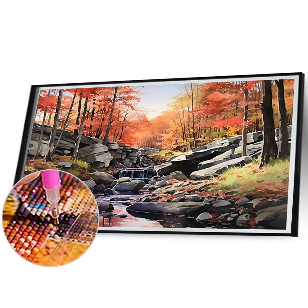 Flowing Water Stone Forest - Full Round Drill Diamond Painting 70*40CM