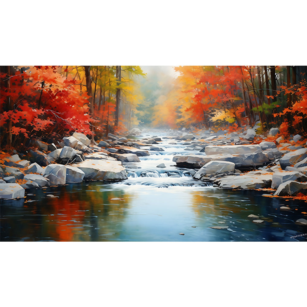 Flowing Water Stone Forest - Full Round Drill Diamond Painting 70*40CM