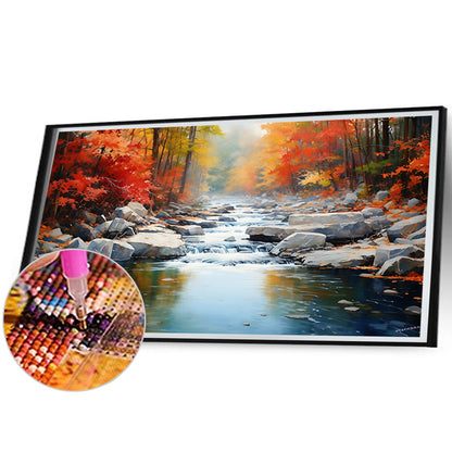 Flowing Water Stone Forest - Full Round Drill Diamond Painting 70*40CM