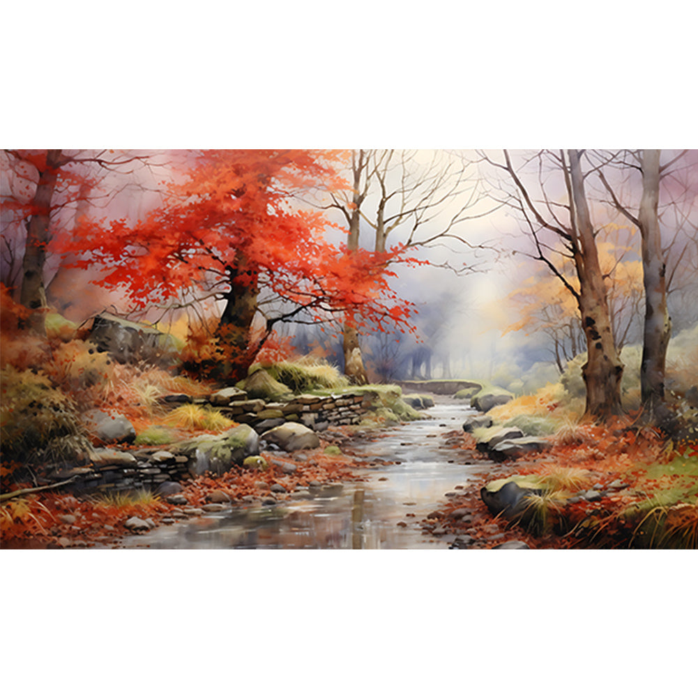 Flowing Water Stone Forest - Full Round Drill Diamond Painting 70*40CM