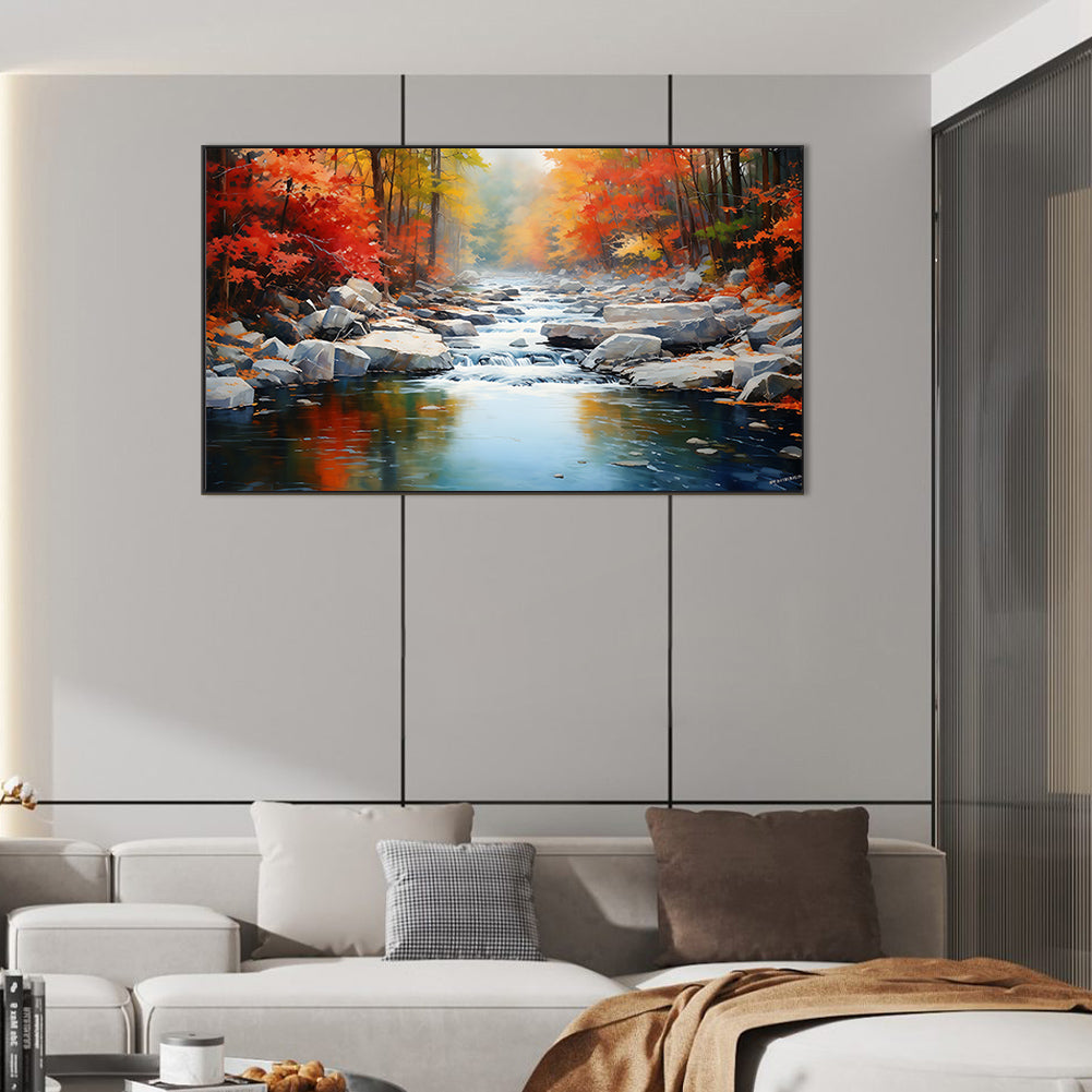 Flowing Water Stone Forest - Full Round Drill Diamond Painting 70*40CM