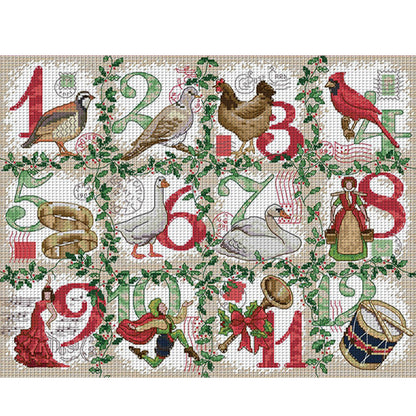 12Th Day Of Christmas - 14CT Stamped Cross Stitch 44*35CM(Joy Sunday)