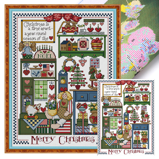 Christmas Present - 14CT Stamped Cross Stitch 33*42CM(Joy Sunday)