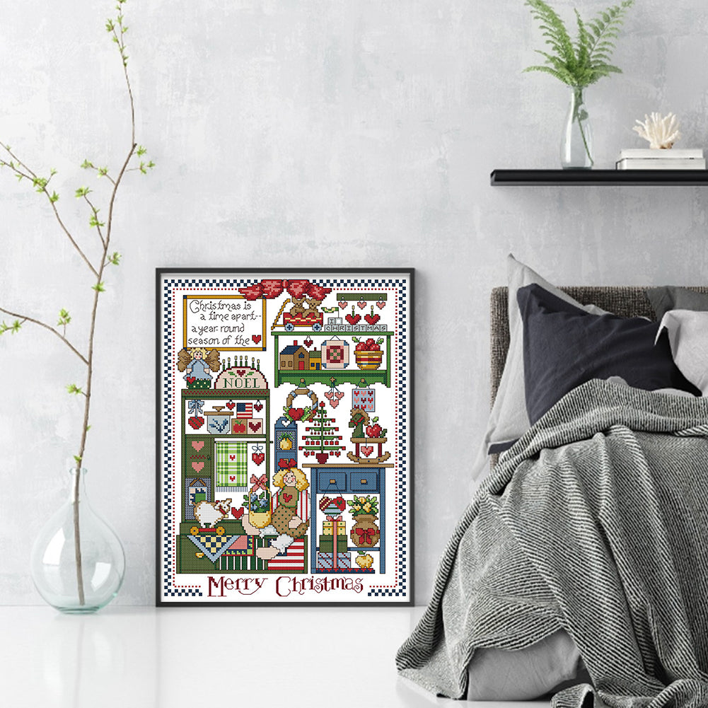 Christmas Present - 14CT Stamped Cross Stitch 33*42CM(Joy Sunday)