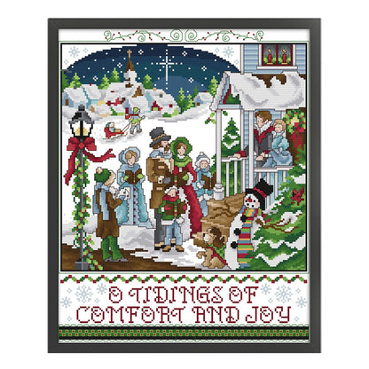 Christmas Carols - 14CT Stamped Cross Stitch 36*43CM(Joy Sunday)