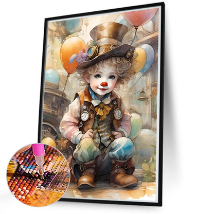 Clown Boy - Full Round Drill Diamond Painting 50*70CM