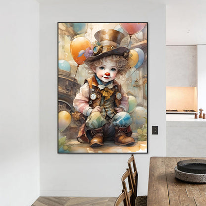 Clown Boy - Full Round Drill Diamond Painting 50*70CM