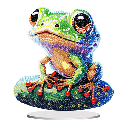 Acrylic Diamond Painting Desktop Decorations for Office Decor (Big-Eyed Frog)