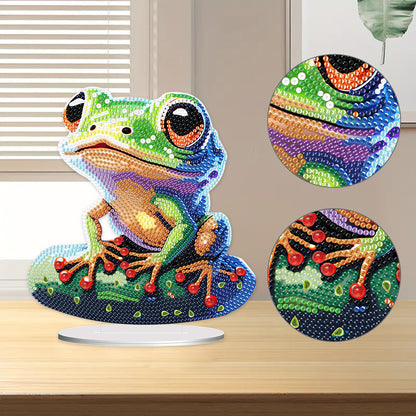 Acrylic Diamond Painting Desktop Decorations for Office Decor (Big-Eyed Frog)