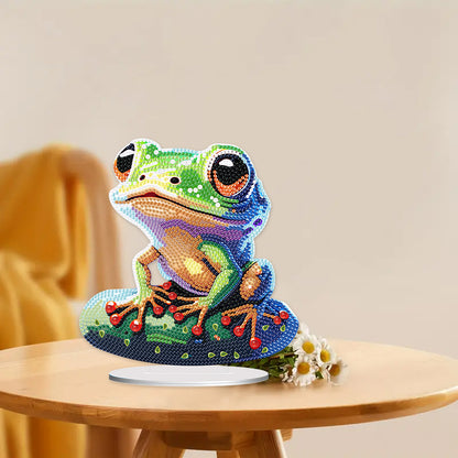 Acrylic Diamond Painting Desktop Decorations for Office Decor (Big-Eyed Frog)