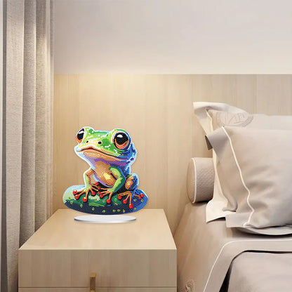 Acrylic Diamond Painting Desktop Decorations for Office Decor (Big-Eyed Frog)