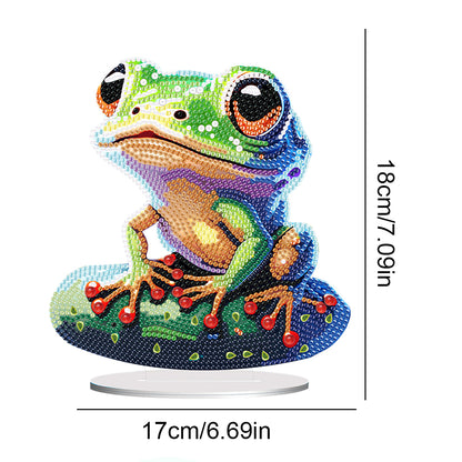 Acrylic Diamond Painting Desktop Decorations for Office Decor (Big-Eyed Frog)