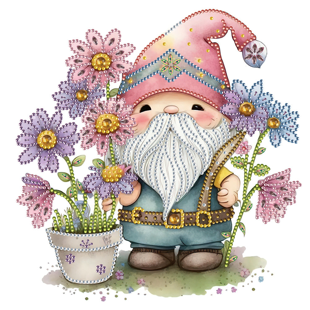 Gnome Daisy - Special Shaped Drill Diamond Painting 30*30CM