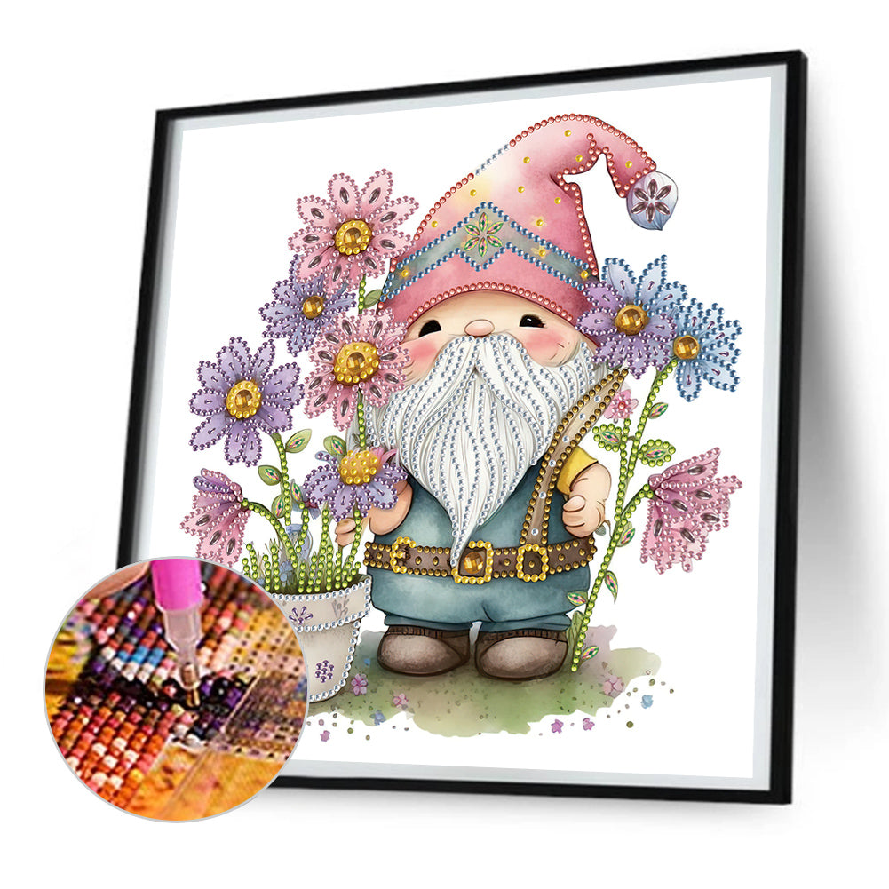 Gnome Daisy - Special Shaped Drill Diamond Painting 30*30CM