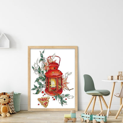 Red Lantern - 14CT Stamped Cross Stitch 27*34CM(Joy Sunday)