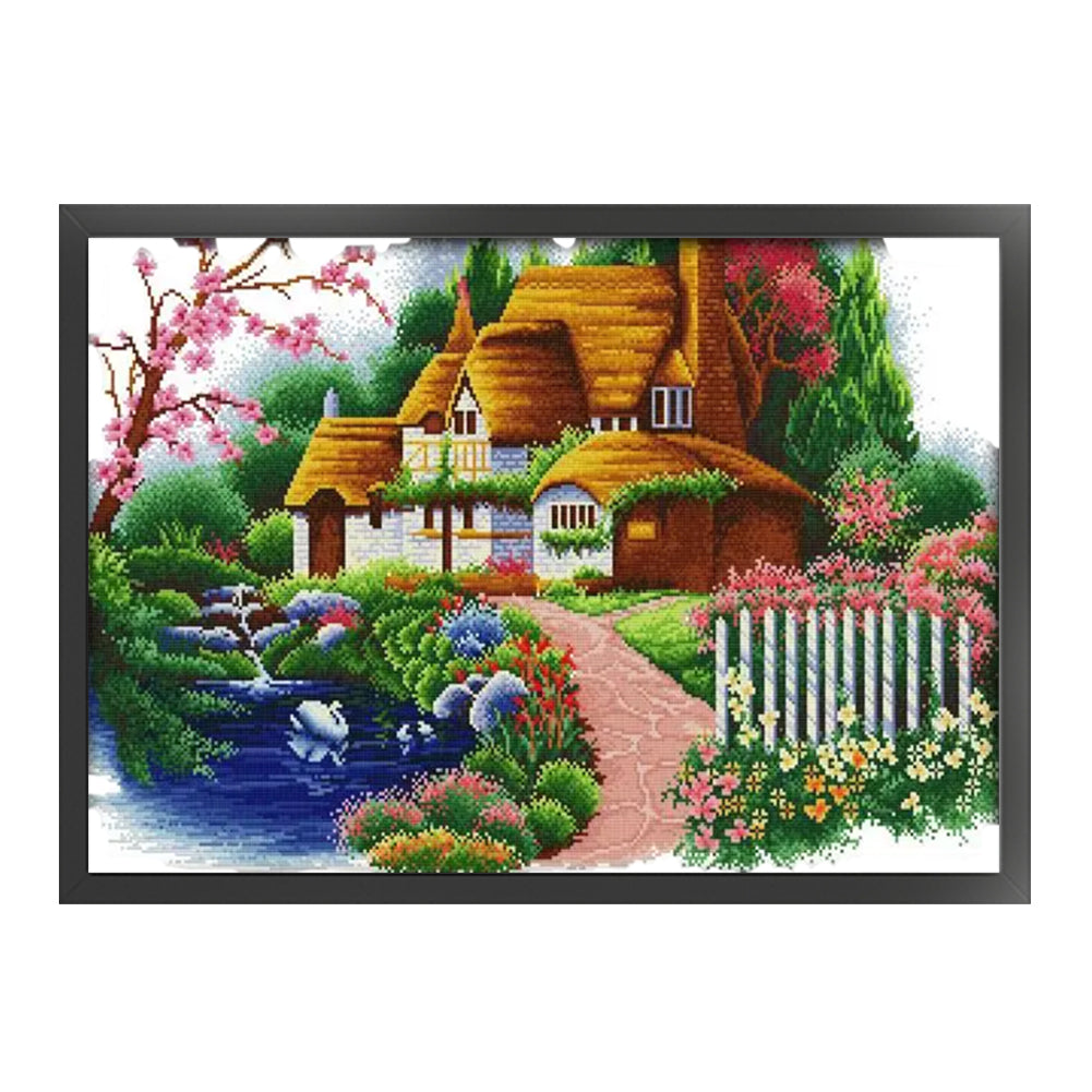 Dream House - 14CT Stamped Cross Stitch 63*47CM(Joy Sunday)