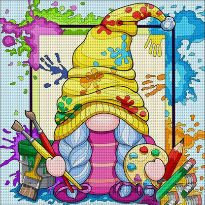 Painter Goblin - 11CT Stamped Cross Stitch 50*50CM