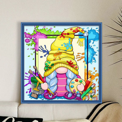 Painter Goblin - 11CT Stamped Cross Stitch 50*50CM