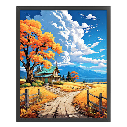 Autumn Village - 16CT Stamped Cross Stitch 50*60CM(Joy Sunday)