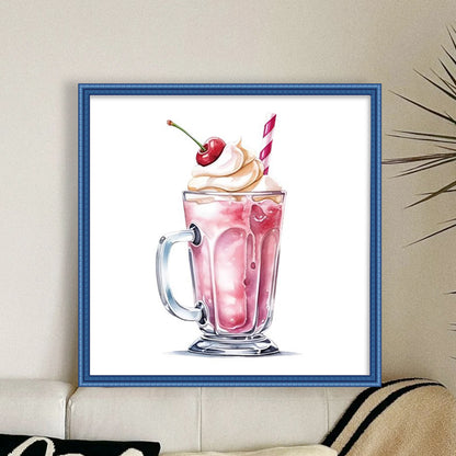 Cream Drink - 18CT Stamped Cross Stitch 30*30CM(Joy Sunday)