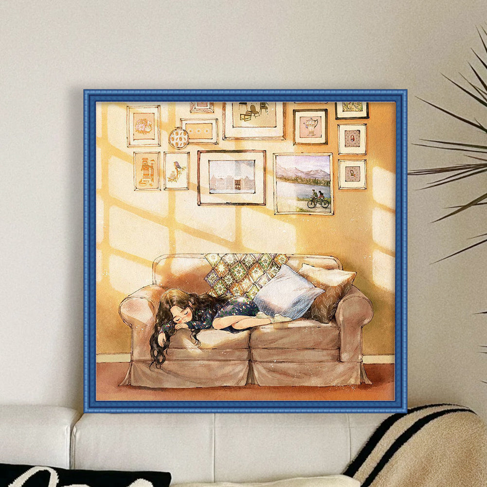 Girl'S Daily Life - 11CT Stamped Cross Stitch 50*50CM