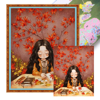 Cartoon Girl - 11CT Stamped Cross Stitch 50*60CM