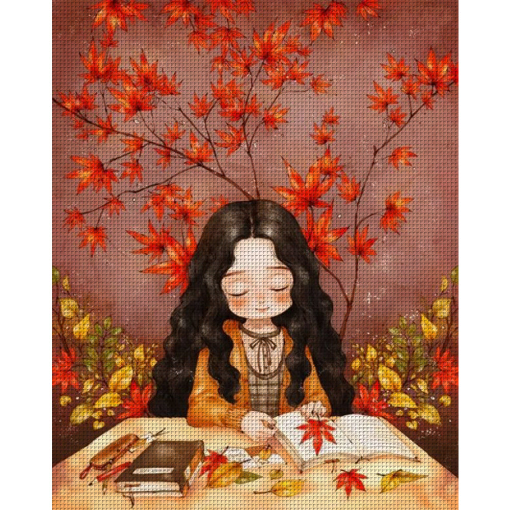 Cartoon Girl - 11CT Stamped Cross Stitch 50*60CM