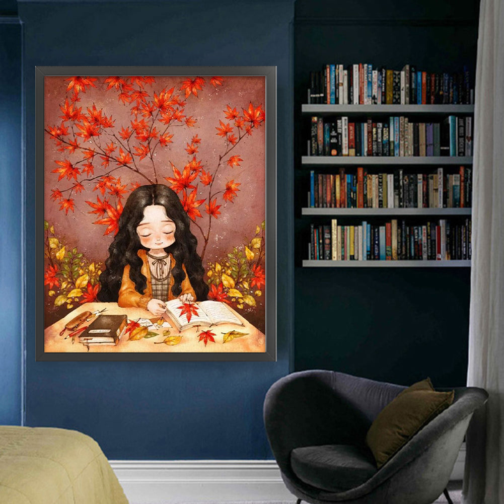 Cartoon Girl - 11CT Stamped Cross Stitch 50*60CM