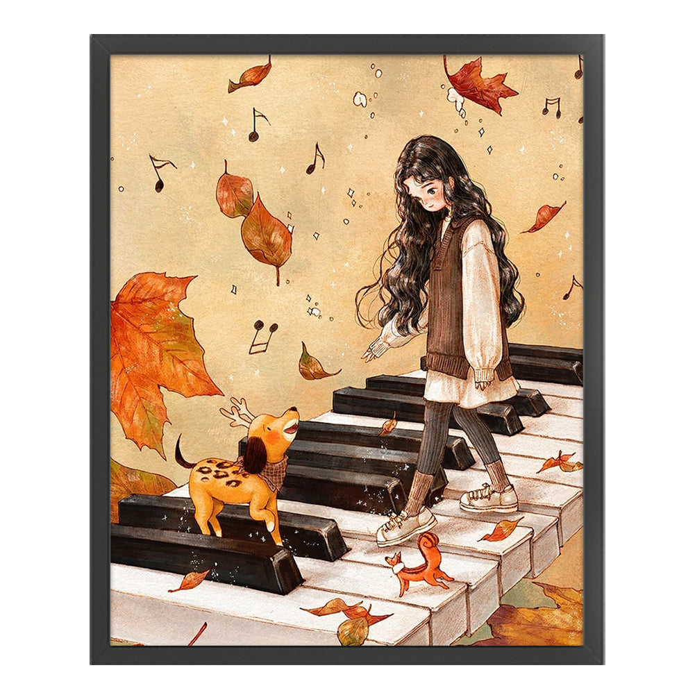 Cartoon Girl - 11CT Stamped Cross Stitch 50*60CM(Joy Sunday)