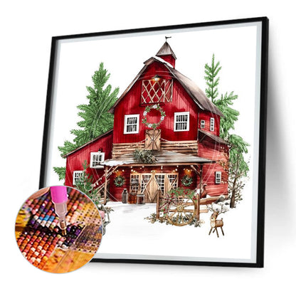 Christmas House - Full Round Drill Diamond Painting 30*30CM