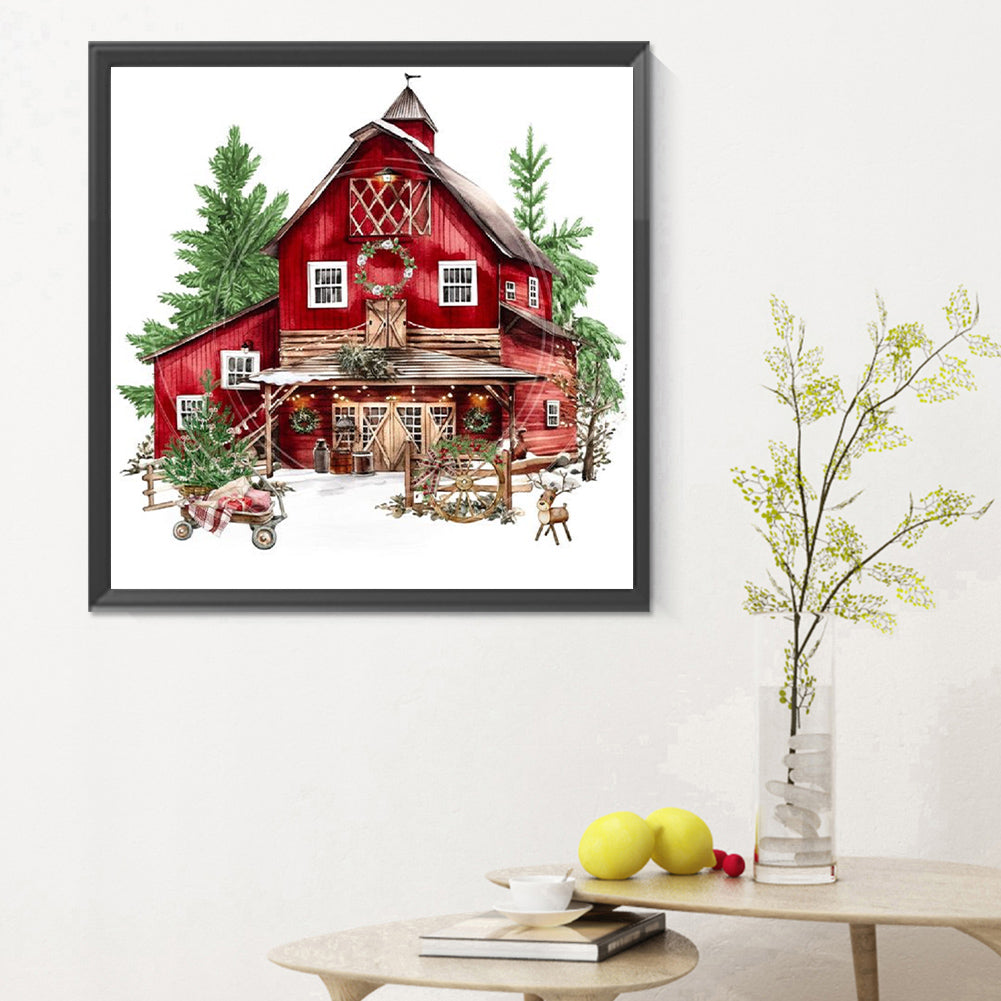 Christmas House - Full Round Drill Diamond Painting 30*30CM