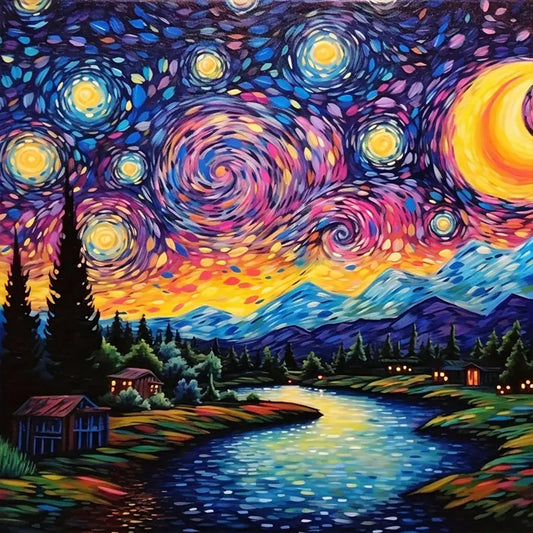 Starry Night - Full Round Drill Diamond Painting 40*40CM