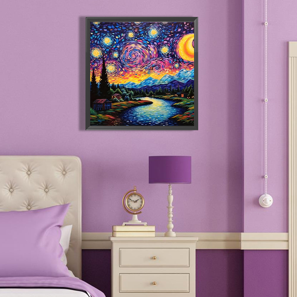 Starry Night - Full Round Drill Diamond Painting 40*40CM