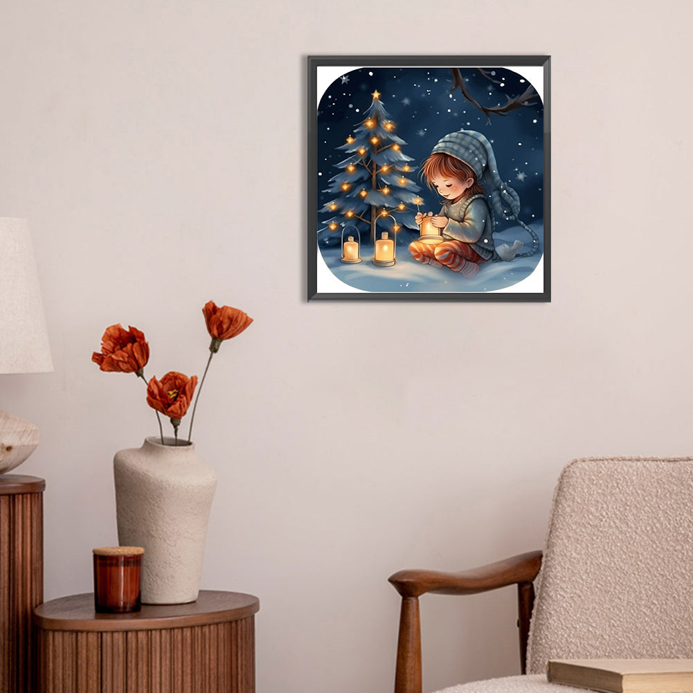 Snow Guardian Night - Full Round Drill Diamond Painting 30*30CM