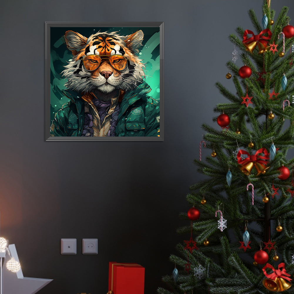 Anthropomorphic Tiger - Full Round Drill Diamond Painting 40*40CM