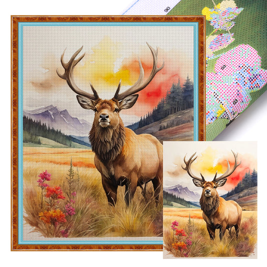 Elk - 11CT Stamped Cross Stitch 40*50CM