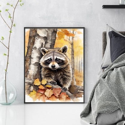 Raccoon - 11CT Stamped Cross Stitch 40*50CM