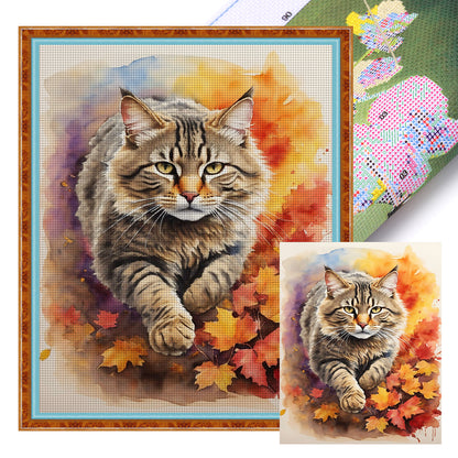 Cat - 11CT Stamped Cross Stitch 40*50CM