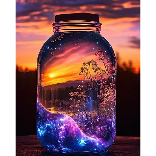 Fantasy Glass Bottle - 11CT Stamped Cross Stitch 35*45CM